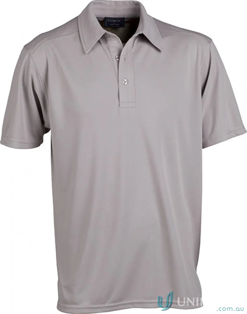 Gray short-sleeved polo shirt from Glacier S/S Polos, perfect for workwear and uniforms