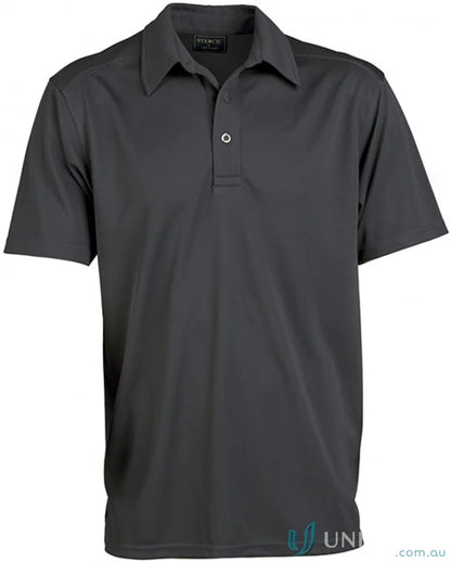 Gray short-sleeved polo shirt from Glacier S/S Polos, perfect for workwear and uniforms