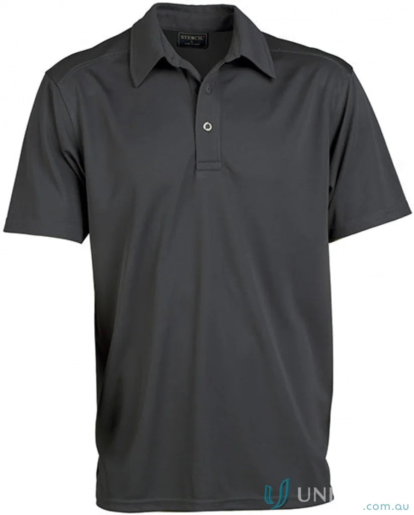 Gray short-sleeved polo shirt from Glacier S/S Polos, perfect for workwear and uniforms
