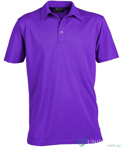 Purple short-sleeved polo shirt from Glacier S/S Polos, perfect for workwear and uniforms