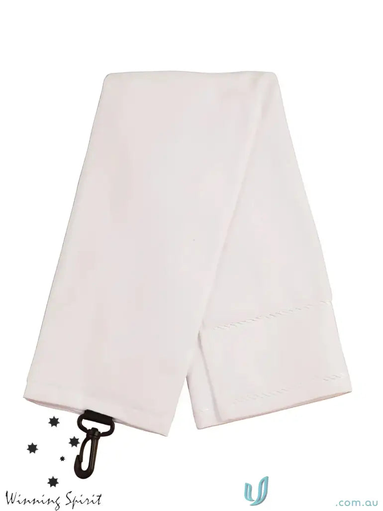 White cotton yarn dyed towel with clip from Golf Towel With Ring & Hook for a luxurious feel