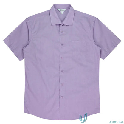 Lavender short-sleeved Grange shirt perfect for uniforms and casual wear