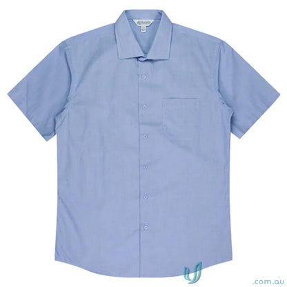 Light blue short-sleeved Grange shirt perfect for uniforms and casual wear