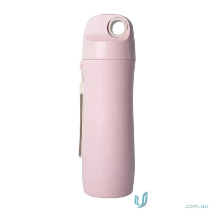 Pink insulated wheat straw water bottle from Grano 420ml biodegradable wheat straw product