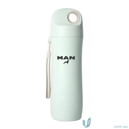 Light green wheat straw water bottle with carrying strap eco-friendly reusable design