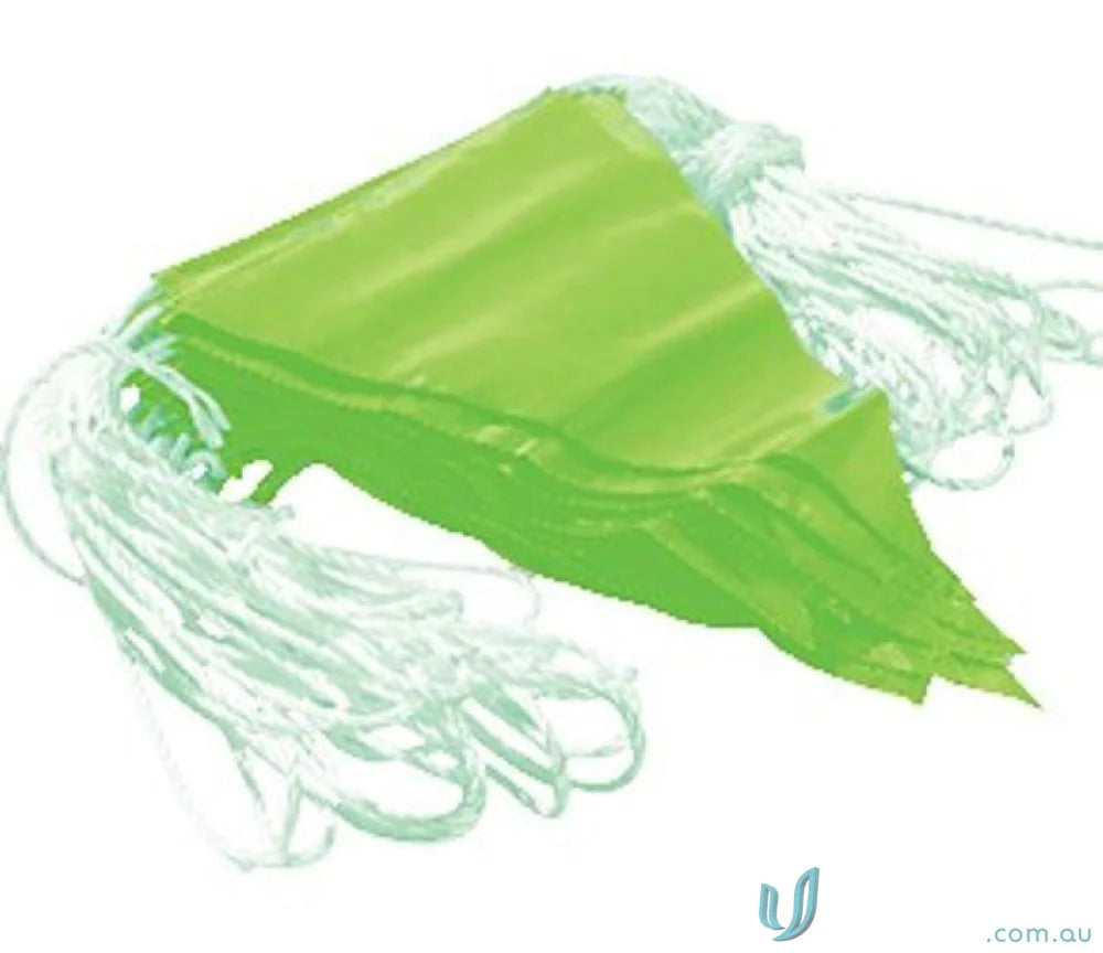 Green Bunting Flag Line with white string perfect for uniforms or workwear decor