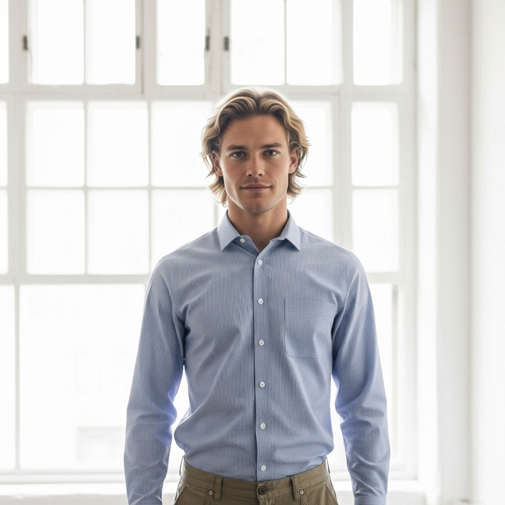 Greythorne classic LS shirt in bengal stripe pattern, tailored fit