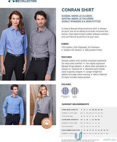 Conran tailored ladies Greythorne 3Q Shirt with Bengal stripe pattern from Biz Collection Conran