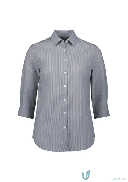 Greythorne Tailored Ladies 3Q Shirt with Bengal stripe pattern, part of Biz Collection Conran