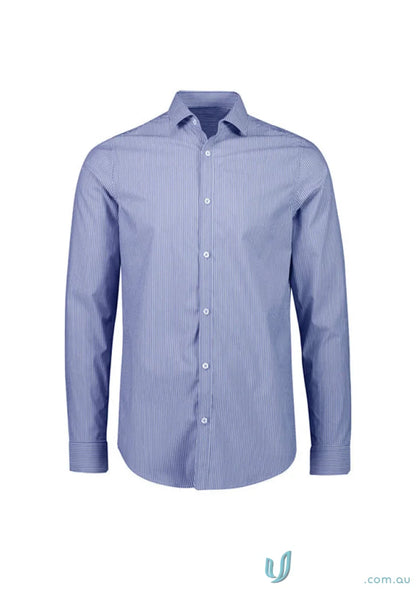 Blue striped Conran tailored fit long sleeve shirt from Greythorne Tailored LS collection