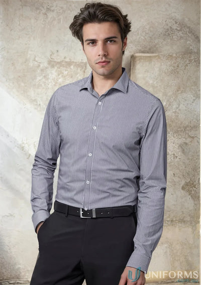 Man in Greythorne Tailored LS Shirt wearing a conran tailored fit long sleeve shirt