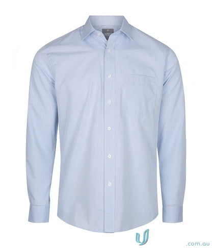 Guildford Square Textured L/S Shirt in light blue with easy iron long sleeve design