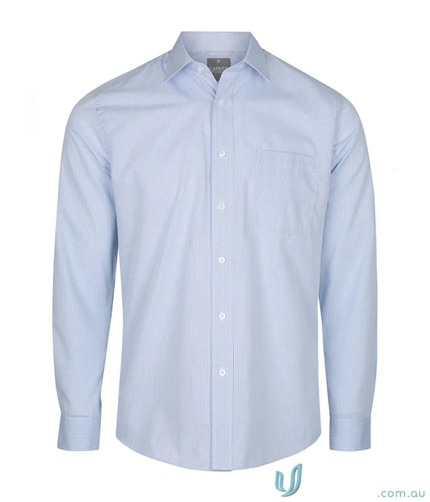 Guildford Square Textured L/S Shirt in light blue with easy iron long sleeve design