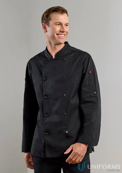 Gusto LS Chef Jacket from Biz Collection Gusto offers a sleek black chef’s jacket style