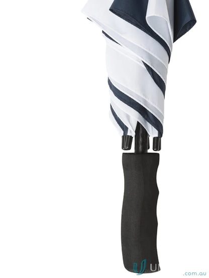 Closed striped Gusto Umbra with high quality wind-resistant frame and black handle