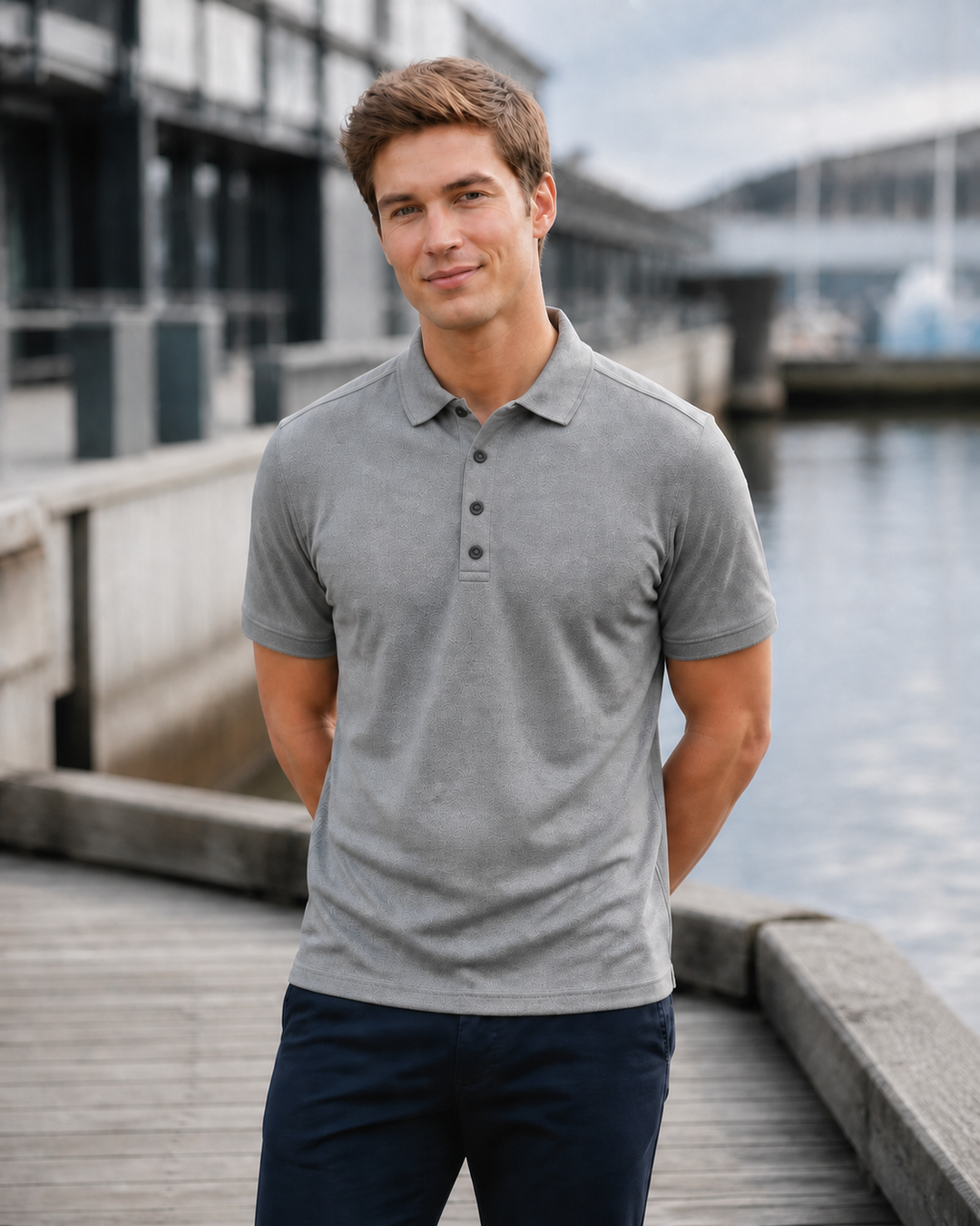 Hadden Polo men's work polo on Australian catalogue model