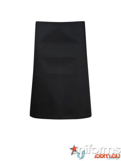 Black apron shown in Half Apron product for uniforms and workwear needs