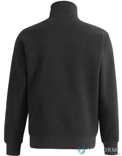 Charcoal gray falcon fleece pullover made with soft fleece fabric, half zip falcon style