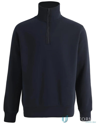 Navy blue Falcon Fleece Half Zip Sweat in cozy fleece fabric for easy style