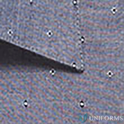 Speckled grey chambray dobby long sleeve shirt with black and white circles for uniforms