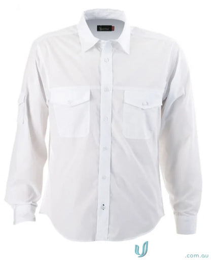Harley L/S Shirt white long-sleeved workwear shirt for uniforms and casual wear