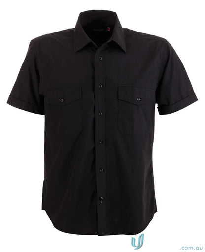 Harley SS Shirt black short-sleeve button-down shirt for workwear or uniforms