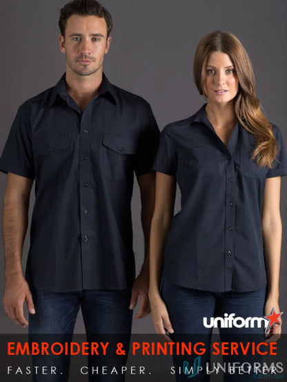 Matching navy work shirts from Harley SS Shirt, perfect for uniforms and workwear