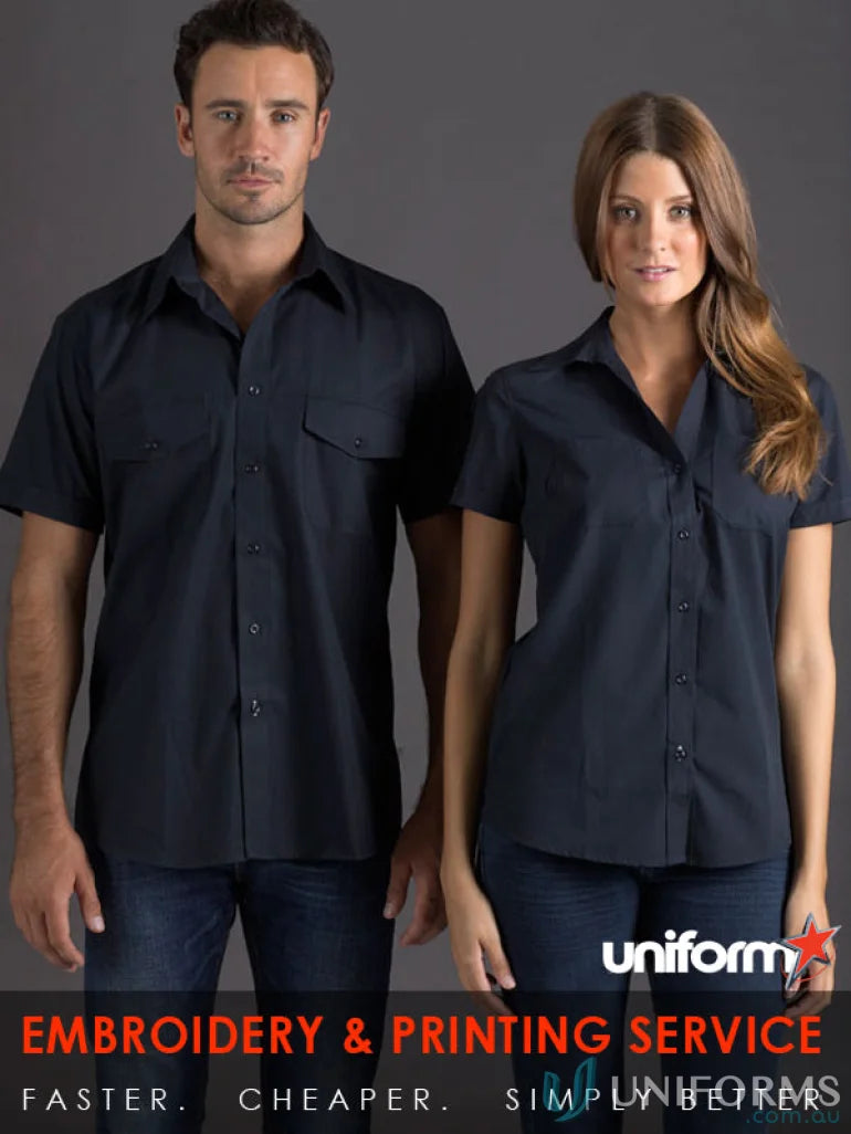 Matching navy work shirts from Harley SS Shirt, perfect for uniforms and workwear