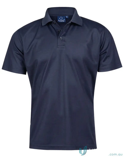 Dark blue Heart Foundation MEN’S POLO with flat knitted collar and cooldry® polyester mini