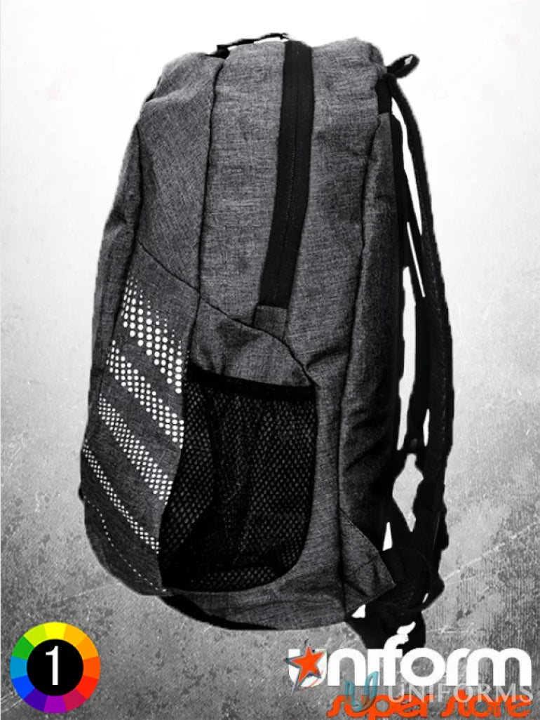 Heather Back Pack with Gray color and mesh pocket perfect for bag orders and uniforms