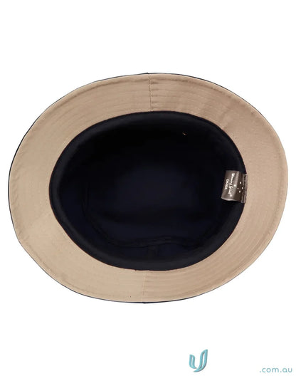 Inside view of Winning Spirit Heavy Brushed Cotton Bucket Hat, ch32a bucket hat style