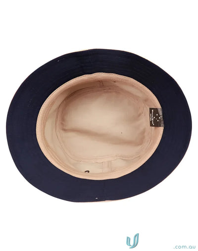 Navy blue ch32a bucket hat interior made of spirit heavy brushed cotton