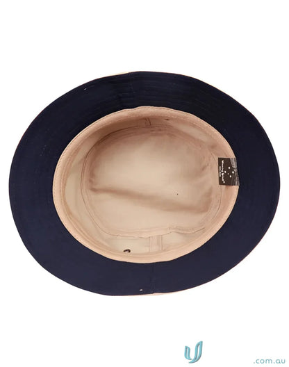 Navy blue ch32a bucket hat interior made of spirit heavy brushed cotton