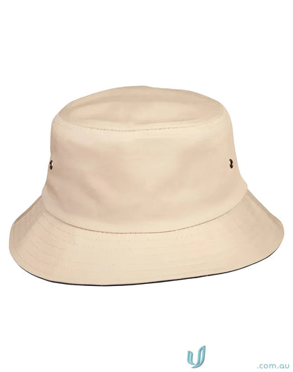 Beige ch32a bucket hat made of heavy brushed cotton from Winning Spirit Heavy Brushed line