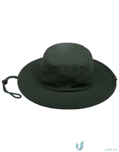 Dark green Winning Spirit Heavy brushed cotton hat with sun protection for outdoor fun