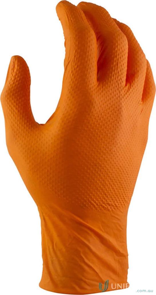 Orange textured glove with diamond grip for workwear and uniforms protection