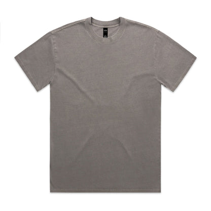 Gray crew neck t-shirt with short sleeves and a simple design.