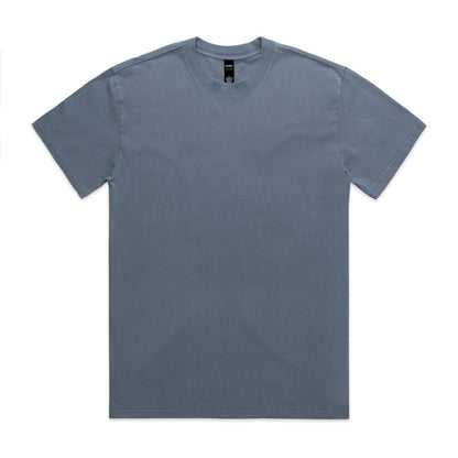 Charcoal gray crew neck t-shirt with short sleeves and a simple design.