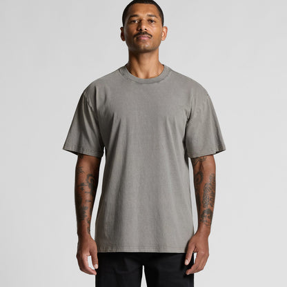 Charcoal gray crew neck t-shirt with short sleeves and a relaxed fit.