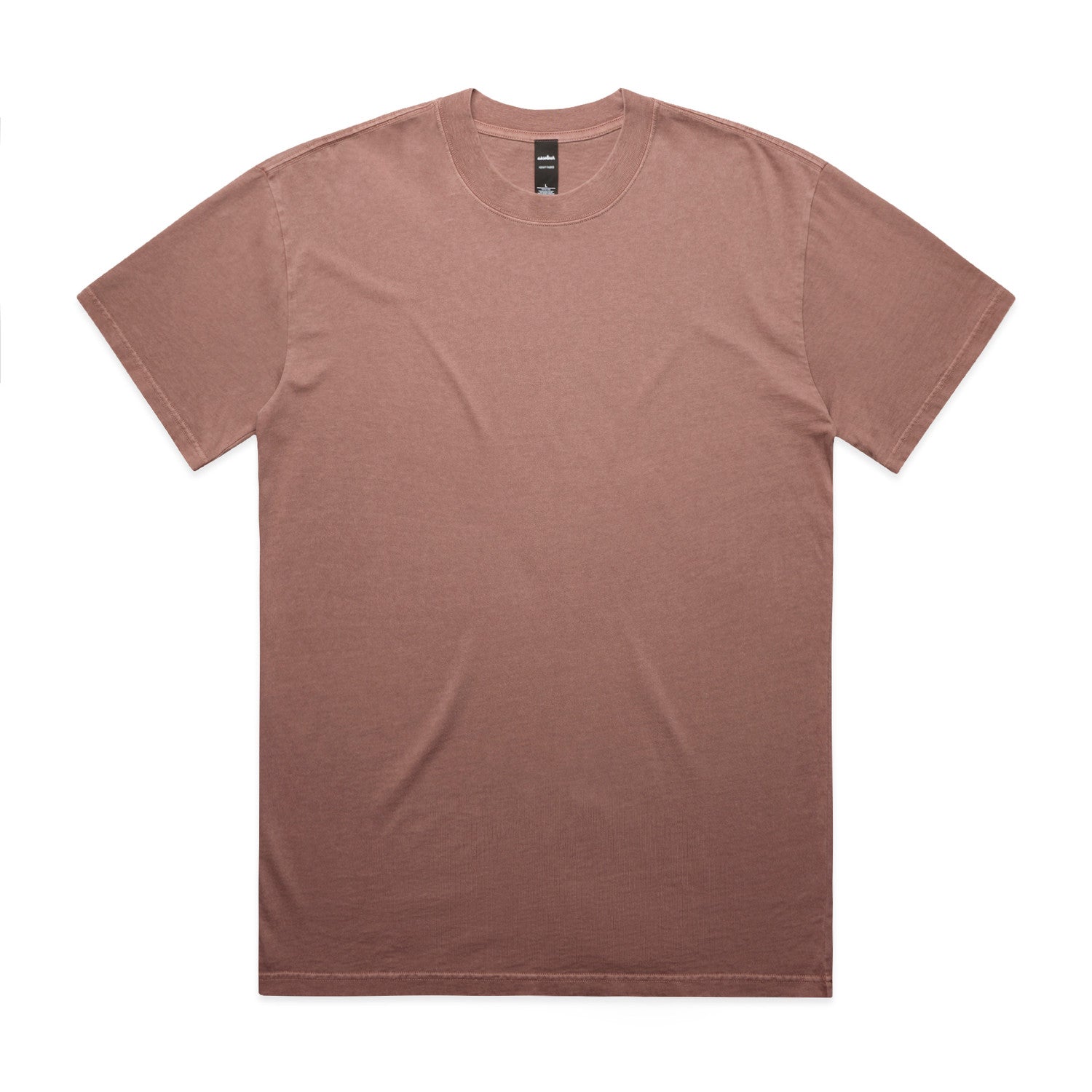 Rose pink crew neck t-shirt with short sleeves and a relaxed fit.