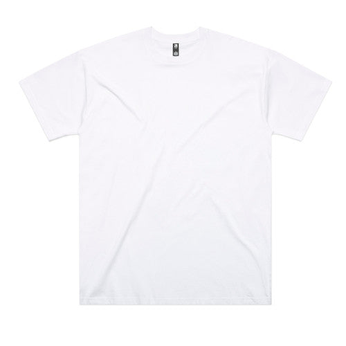 White plain t-shirt with short sleeves and crew neck.