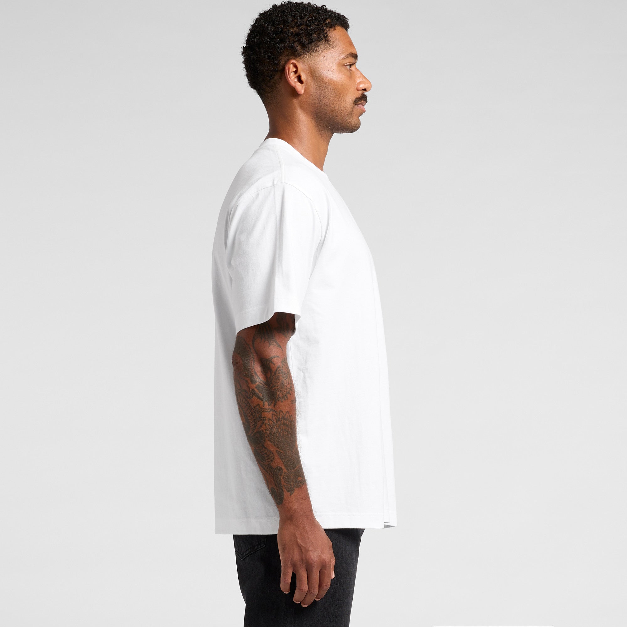 Planett mens heavyweight box tee white crew-neck relaxed fit t-shirt