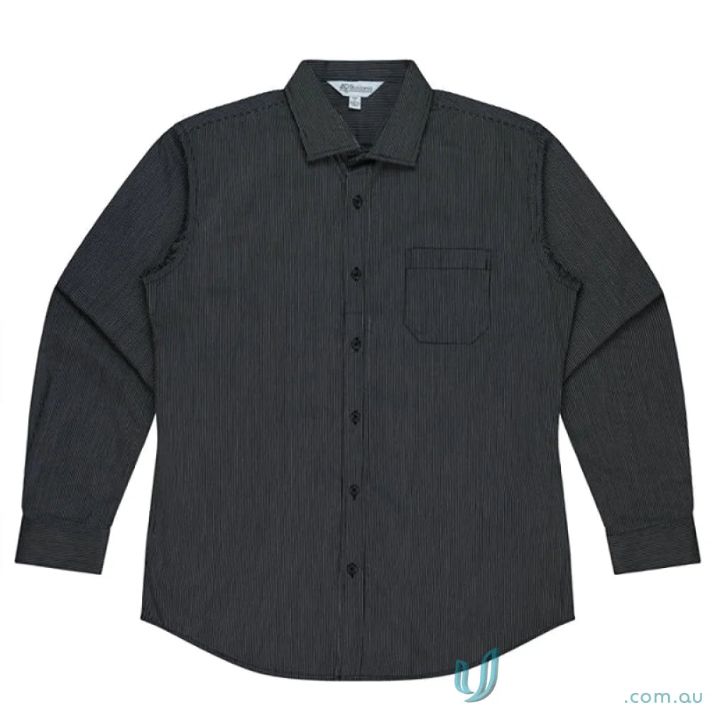 Dark gray long-sleeved Henly L/S Shirt perfect for medical and work uniforms