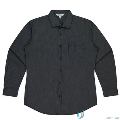 Dark gray long-sleeved Henly L/S Shirt perfect for medical and work uniforms