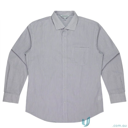 Gray long-sleeved Henly LS Shirt perfect for work uniforms or casual medical uniforms