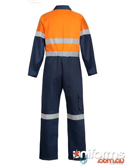 Orange and blue reflective HI VIS Coverall CSR Tape for safety and visibility