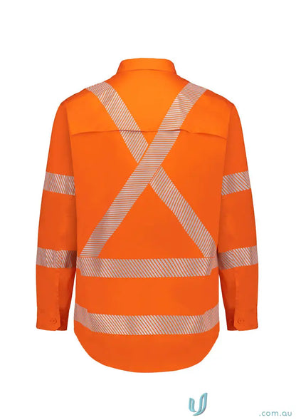 Orange safety shirt with reflective tape from Hi Vis X Back Shirt Segmented Tape collection for NSW Rail workers