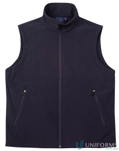 Navy blue jk25 mens softshell HiTech vest, stylish softshell hi-tech vest for men