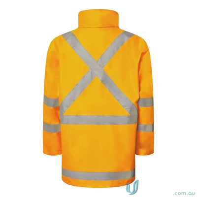 HiVis 6 In 1 NSW RAIL X-Tape Jacket with weather protection, hand warmer pockets, 000mm waterproof embroidery access