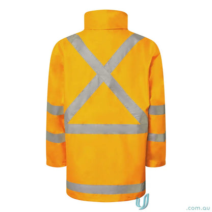 HiVis 6 In 1 NSW RAIL X-Tape Jacket with weather protection, hand warmer pockets, 000mm waterproof embroidery access